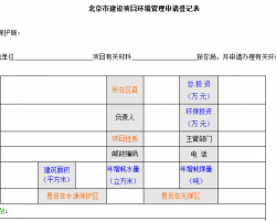 环境管理申请登记表